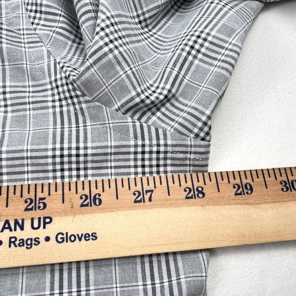 Orvis Mens Active Fit Gray Plaid Dress Shirt XXL Button-Down Collar Polyester - Picture 8 of 9